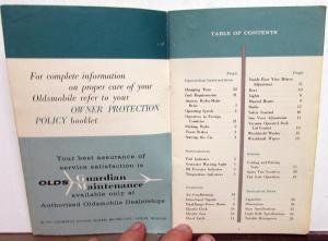 1960 Oldsmobile Ninety-Eight Super Eighty-Eight Owners Manual Original