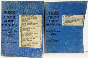 1988 Ford Medium Heavy Truck F B C-600 thru 8000 Service Shop Manual 2 Vol Set