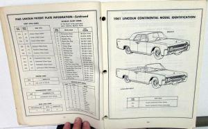 1960-1962 Lincoln Dealer Master Chassis & Body Parts Catalog Book Continental