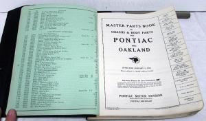 1938 & Earlier Pontiac & Oakland Master Parts Book Catalog Coupe Sedan Touring