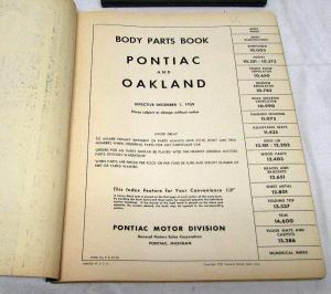 1940 & Earlier Pontiac Oakland Body Parts Book Catalog Deluxe Special Six Eight