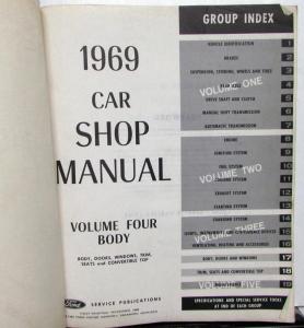 1969 Ford Car Service Shop Repair Manual 3 Vol Set Mustang Cougar Mark III