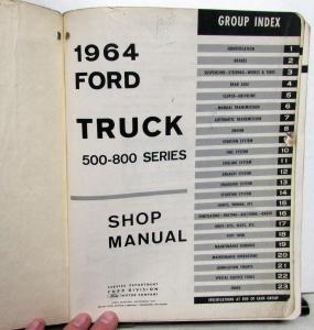 1964 Ford Truck 500-800 Series Service Shop Repair Manual