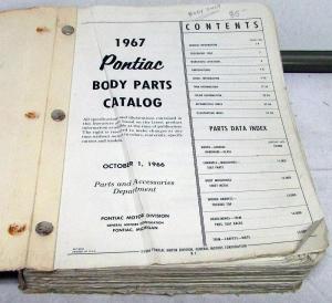 1955-1967 Pontiac Body Parts Catalog Book GTO Catalina LeMans Text Illustrations