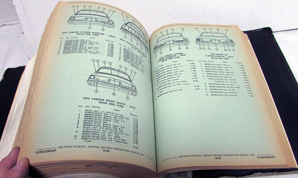 1964 1975 Pontiac Chassis Body Parts Catalog Book Text And Illustr Gto