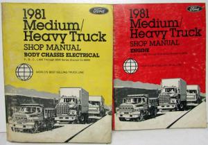 1981 Ford Medium Heavy Truck F B C L-600 thru 9000 Service Shop Manual 2 Vol Set