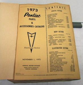 1964-1973 Pontiac Dealer Parts Catalog Book Illustrations GTO Firebird LeMans