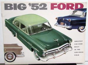 1952 Ford Mainline Customline Crestline Sales Brochure Original Revised 5/52