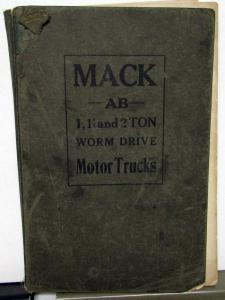 1914-1920 Mack Truck Dealer Parts Book Catalog AB 1 11/2 2 Ton Worm Drive Orig