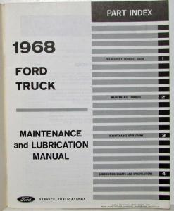 1968 Ford Truck Maintenance & Lubrication Service Shop Manual