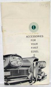 1958 Edsel Accessories Sales Brochure Original Rare