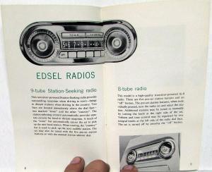 1958 Edsel Accessories Sales Brochure Original Rare