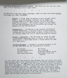 1959 Ford Edsel Pricing Letter Documents General Sales Bulletin Original