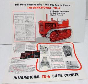 1950 International IH Sales Brochure Mailer Diesel Crawler TD-6 Farming Tractor