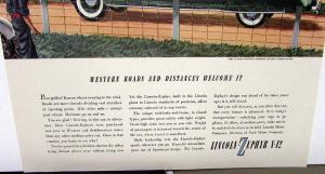 1940 Lincoln Zephyr V12 Magazine Ad Proof Western Roads Time Fortune New Yorker