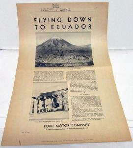 1930 Ford TriMotor Airplane Ad Proof Pan-American Air-Lines Flying To Ecuador