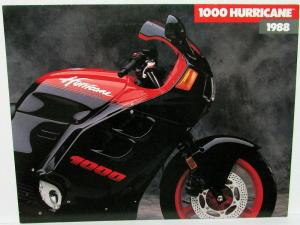 1988 Honda 1000 Hurricane Motorcycle Bike Dealer Sales Brochure CBR 1000F Folder