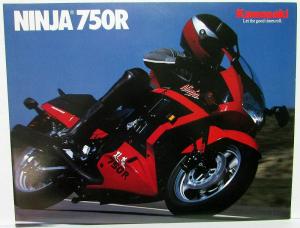 1989 Kawasaki Ninja 750R Motorcycle Dealer Sales Brochure ZX750-F3 Specs