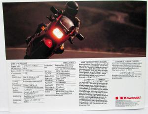 1989 Kawasaki Ninja 750R Motorcycle Dealer Sales Brochure ZX750-F3 Specs