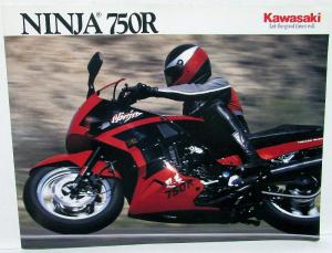 1990 Kawasaki Ninja 750R Motorcycle Dealer Sales Brochure ZX750-F4 Specs