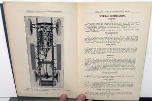 1916 Cadillac Eight Type 53 Owners Operator Manual Care & Operation Instruction