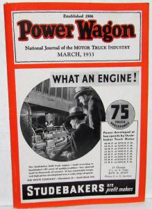 1933 March Ed Power Wagon Motor Truck Industry Trade Magazine Studebaker Engine