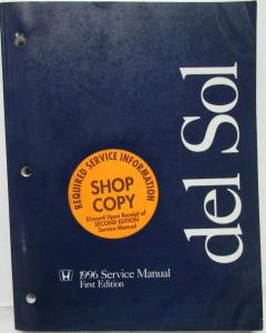 1996 Honda Civic del Sol Service Shop Repair Manual