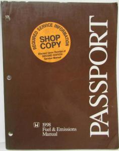 1998 Honda Passport Service Shop Manual - Fuel & Emissions - Contents & Index