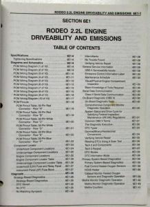 1998 Honda Passport Service Shop Manual - Fuel & Emissions - Contents & Index