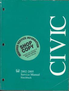 2002-2005 Honda Civic Hatchback Service Shop Repair Manual