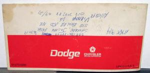 1970 Dodge Dart Custom Swinger 340 ORIGINAL Owners Manual Care & Op