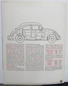 1963 VW What Makes a Volkswagen Color Sales Brochure Beetle Features Specs Orig