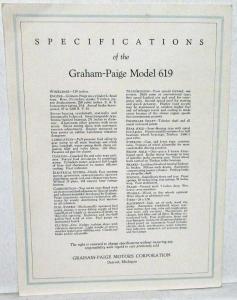 1929 Graham Paige Dealer Sales Brochure Folder Model 619 Coupe Sedan Original