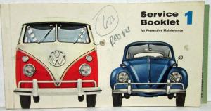 1966 VW Service Booklet 1 for Preventive Maintenance