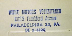 1966 VW Service Booklet 1 for Preventive Maintenance