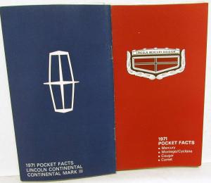 1971 Lincoln Mercury Dealer Pocket Facts Data Book Sales Reference Original