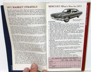 1971 Lincoln Mercury Dealer Pocket Facts Data Book Sales Reference Original