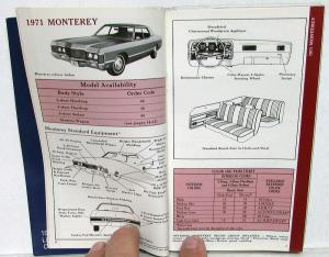 1971 Lincoln Mercury Dealer Pocket Facts Data Book Sales Reference Original