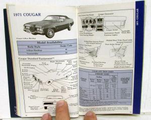 1971 Lincoln Mercury Dealer Pocket Facts Data Book Sales Reference Original