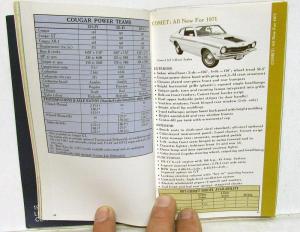 1971 Lincoln Mercury Dealer Pocket Facts Data Book Sales Reference Original