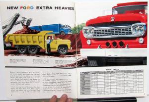 1958 Ford Truck Dealer Sales Brochure Extra Heavy Duty Models New Super Duty V8s