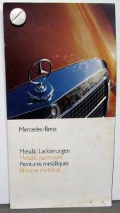 1971 Mercedes-Benz Dealer Paint Chip Samples Booklet Metallic Color Options