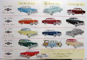 1954 Chevrolet Bel Air Two Ten One Fifty Convertible Color Sales Folder Original