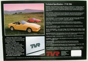 1984 1985 1986 1987 1988 1989 TVR 350i Yellow Convertible Sales Brochure