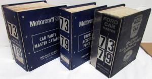 1973-1979 Ford Car Dealer Master Parts Book Set Mustang T-Bird Text Illustration