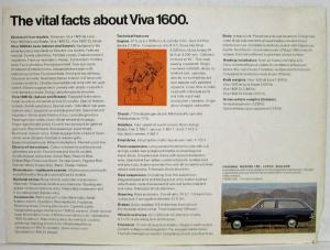 1968 Vauxhall Viva 1600 Sales Brochure