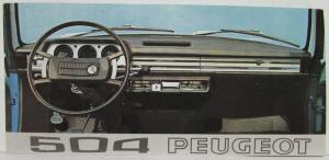 1969 Peugeot 504 Sales Folder Spec Sheet - French Text