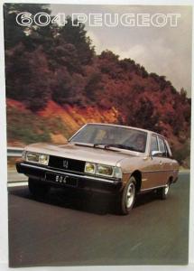 1977 Peugeot 604 SL Sales Brochure - French Text