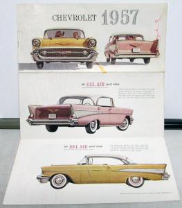 1957 Chevrolet Dealer Sales Brochure Folder Bel Air Nomad 210 150 Townsman Rare