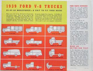 1939 Ford V8 Commercial Cars Panel Truck Pickup Stake Sedan Sales Brochure 10/38